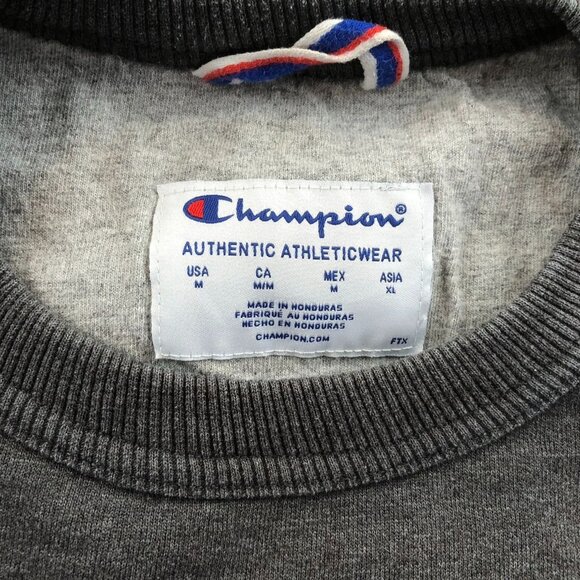 Champion Mens Sweatshirt Medium Gray Crewneck Pullover Classic Casual Travel - Picture 3 of 11